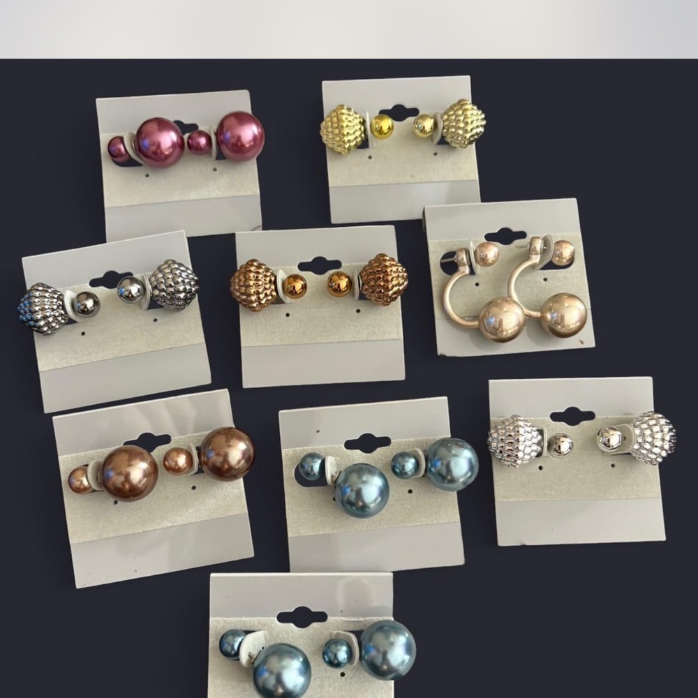 9 Elegant Mixed Color Earrings Set